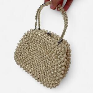Vintage beaded crochet clutch